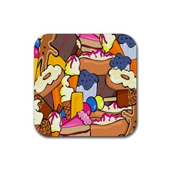 Sweet Stuff Digitally Food Rubber Square Coaster (4 Pack) 