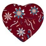 Floral Seamless Pattern Vector Heart Ornament (Two Sides) Front