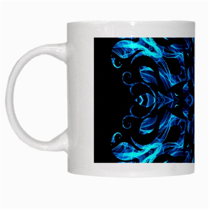 Blue Snowflake White Mugs