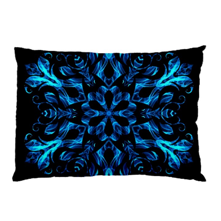 Blue Snowflake Pillow Case (Two Sides)