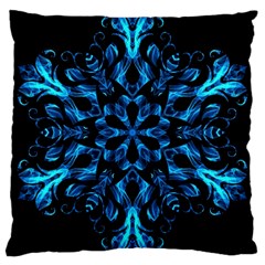 Blue Snowflake Large Cushion Case (two Sides) by Nexatart