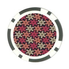 Floral Seamless Pattern Vector Poker Chip Card Guard (10 Pack)