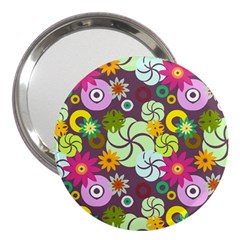 Floral Seamless Pattern Vector 3  Handbag Mirrors by Nexatart