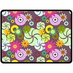 Floral Seamless Pattern Vector Double Sided Fleece Blanket (Large)  80 x60  Blanket Front