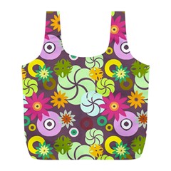 Floral Seamless Pattern Vector Full Print Recycle Bags (l) 