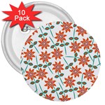 Floral Seamless Pattern Vector 3  Buttons (10 pack)  Front