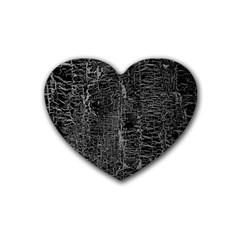 Old Black Background Rubber Coaster (heart)  by Nexatart