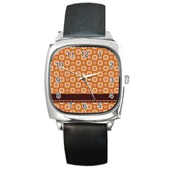 Floral Seamless Pattern Vector Square Metal Watch