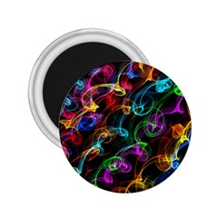 Rainbow Ribbon Swirls Digitally Created Colourful 2 25  Magnets by Nexatart