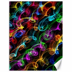 Rainbow Ribbon Swirls Digitally Created Colourful Canvas 18  X 24   by Nexatart