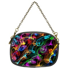 Rainbow Ribbon Swirls Digitally Created Colourful Chain Purses (one Side)  by Nexatart