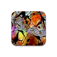 Abstract Pattern Texture Rubber Square Coaster (4 Pack)  by Nexatart