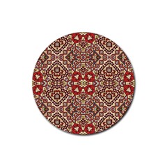 Seamless Pattern Based On Turkish Carpet Pattern Rubber Coaster (round)  by Nexatart