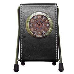 Armenian Carpet In Kaleidoscope Pen Holder Desk Clocks by Nexatart