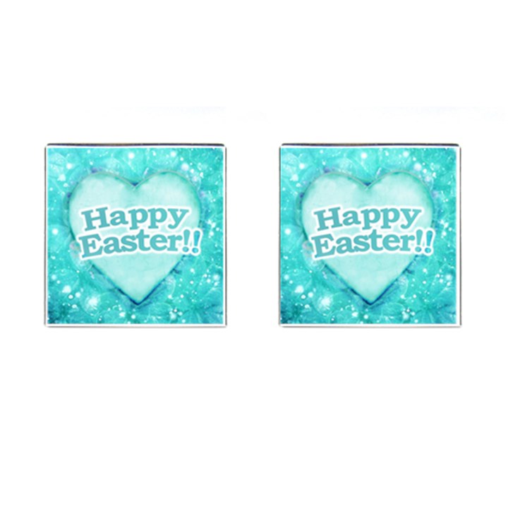 Happy Easter Theme Graphic Cufflinks (Square)