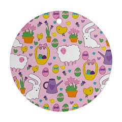 Cute Easter Pattern Ornament (round) by Valentinaart