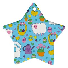 Cute Easter Pattern Star Ornament (two Sides) by Valentinaart