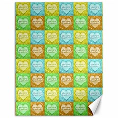 Colorful Happy Easter Theme Pattern Canvas 12  X 16  