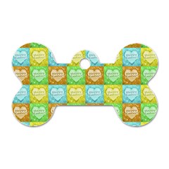 Colorful Happy Easter Theme Pattern Dog Tag Bone (two Sides) by dflcprints