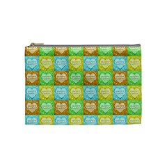 Colorful Happy Easter Theme Pattern Cosmetic Bag (medium)  by dflcprints