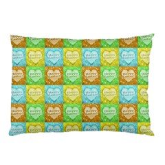 Colorful Happy Easter Theme Pattern Pillow Case (two Sides) by dflcprints