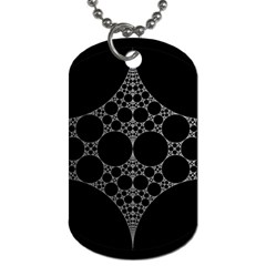 Drawing Of A White Spindle On Black Dog Tag (two Sides) by Nexatart