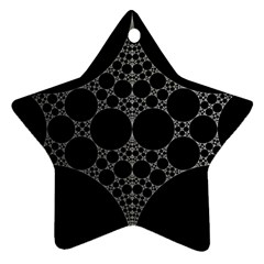 Drawing Of A White Spindle On Black Star Ornament (two Sides) by Nexatart
