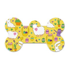 Cute Easter Pattern Dog Tag Bone (two Sides) by Valentinaart