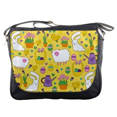 Cute Easter Pattern Messenger Bags by Valentinaart