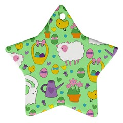 Cute Easter Pattern Star Ornament (two Sides)