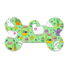 Cute Easter Pattern Dog Tag Bone (one Side) by Valentinaart