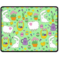 Cute Easter Pattern Double Sided Fleece Blanket (medium)  by Valentinaart
