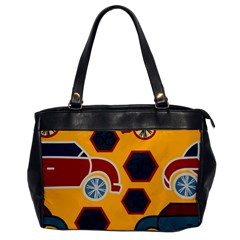 Husbands Cars Autos Pattern On A Yellow Background Office Handbags by Nexatart