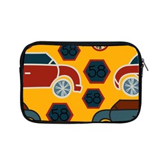 Husbands Cars Autos Pattern On A Yellow Background Apple Ipad Mini Zipper Cases by Nexatart