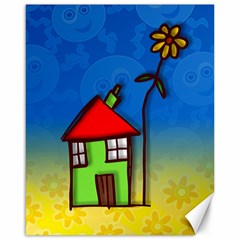 Colorful Illustration Of A Doodle House Canvas 16  X 20  