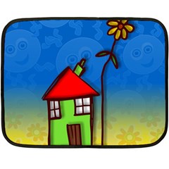 Colorful Illustration Of A Doodle House Fleece Blanket (mini) by Nexatart