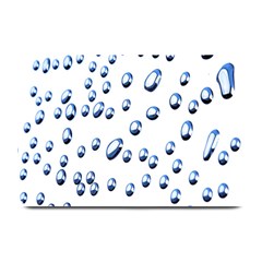 Water Drops On White Background Plate Mats by Nexatart