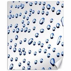 Water Drops On White Background Canvas 11  X 14  