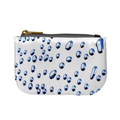 Water Drops On White Background Mini Coin Purses by Nexatart