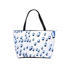 Water Drops On White Background Shoulder Handbags by Nexatart