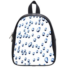 Water Drops On White Background School Bags (small)  by Nexatart