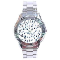 Water Drops On White Background Stainless Steel Analogue Watch by Nexatart