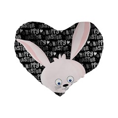 Easter Bunny  Standard 16  Premium Flano Heart Shape Cushions by Valentinaart