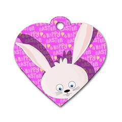 Easter Bunny  Dog Tag Heart (two Sides) by Valentinaart