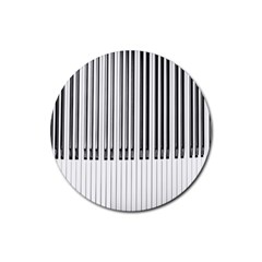 Abstract Piano Keys Background Rubber Coaster (round) 