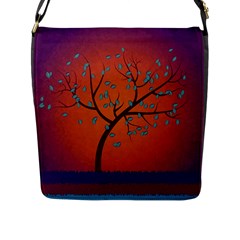 Beautiful Tree Background Flap Messenger Bag (l) 