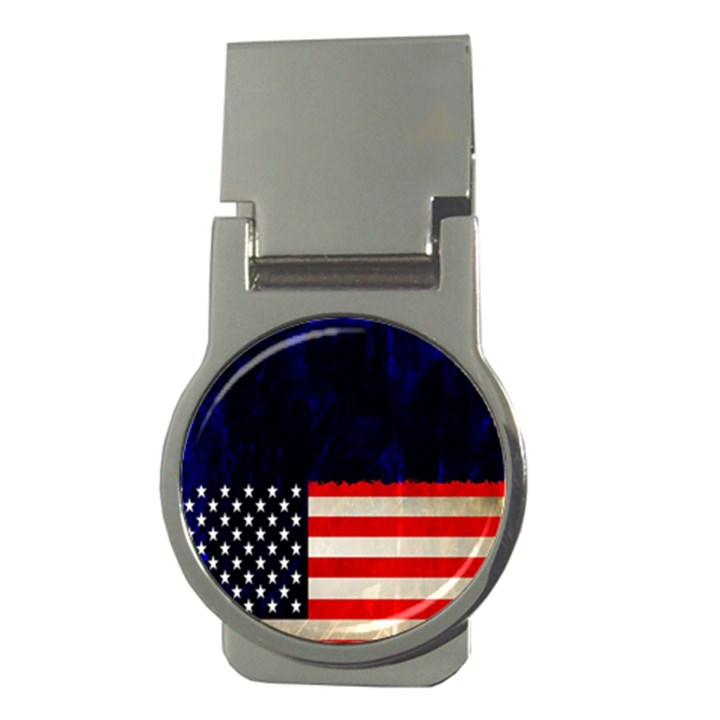 Grunge American Flag Background Money Clips (Round) 