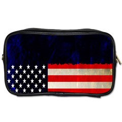 Grunge American Flag Background Toiletries Bags 2-side by Nexatart