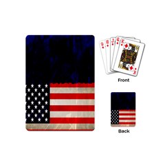 Grunge American Flag Background Playing Cards (mini)  by Nexatart