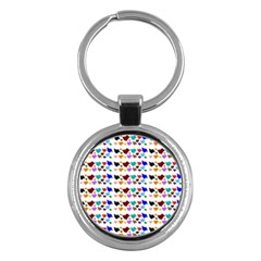 A Creative Colorful Background With Hearts Key Chains (round)  by Nexatart